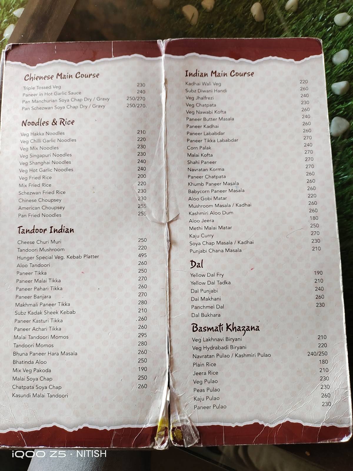 HUNGER GARDEN menu