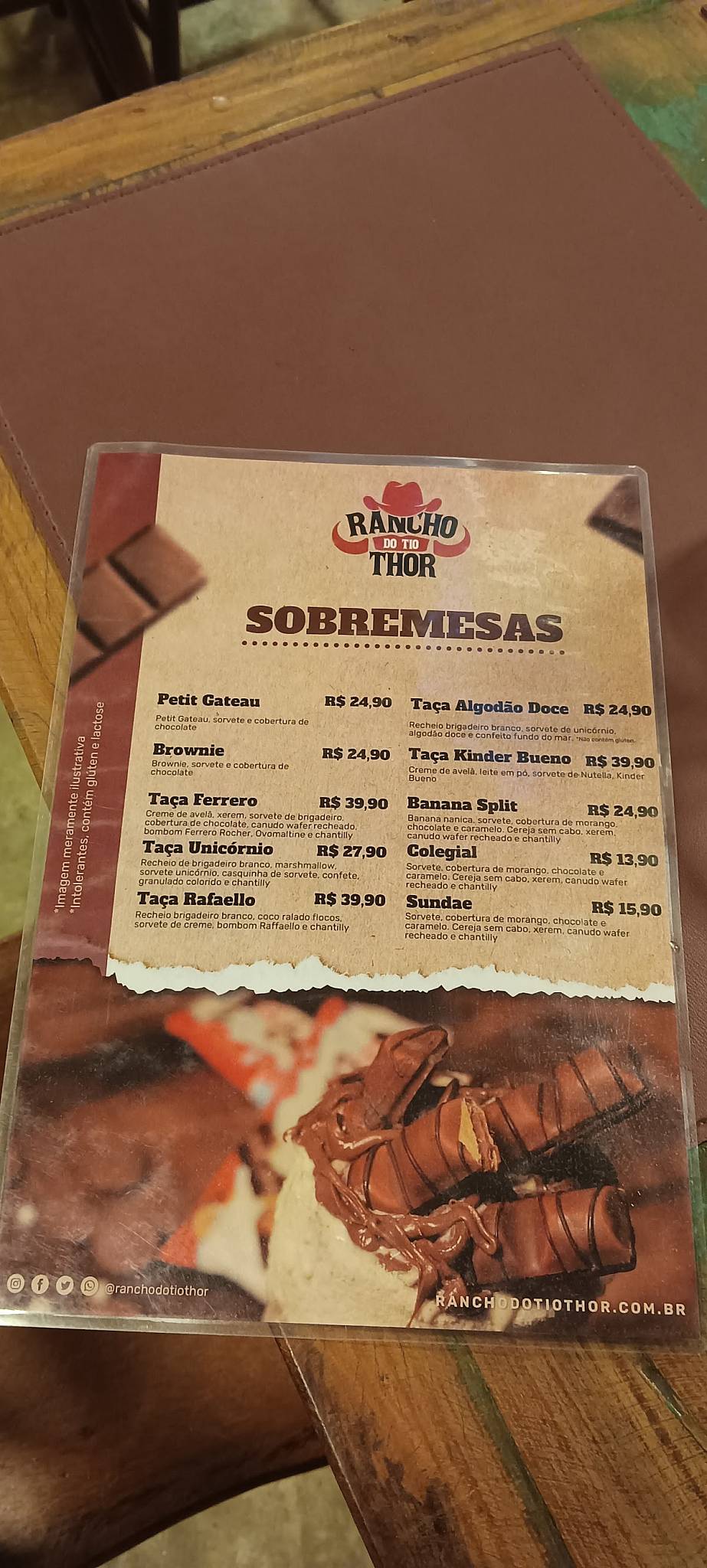 Rancho do Tio Thor cardápio