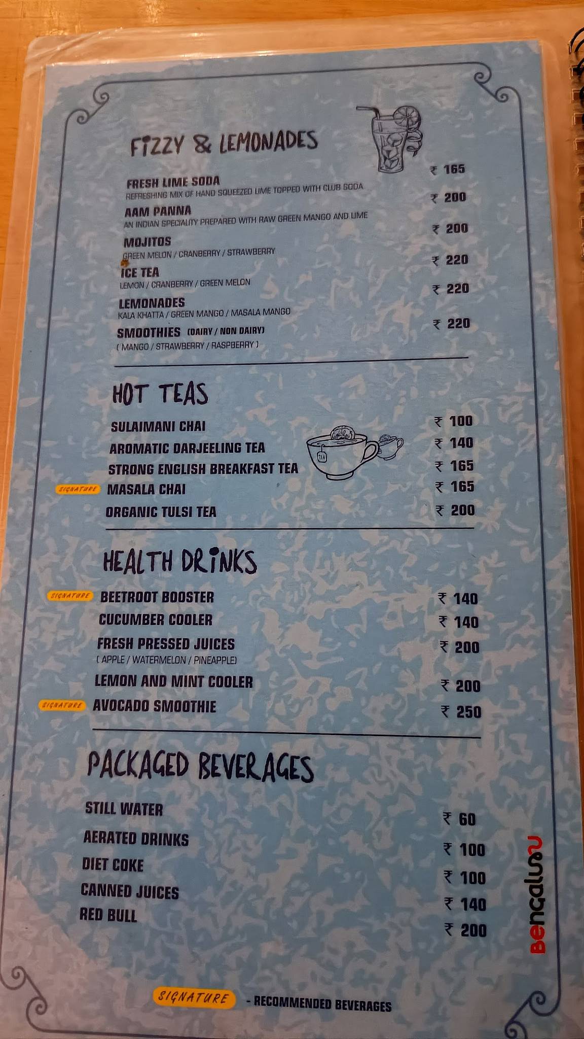 Rasta Cafe menu