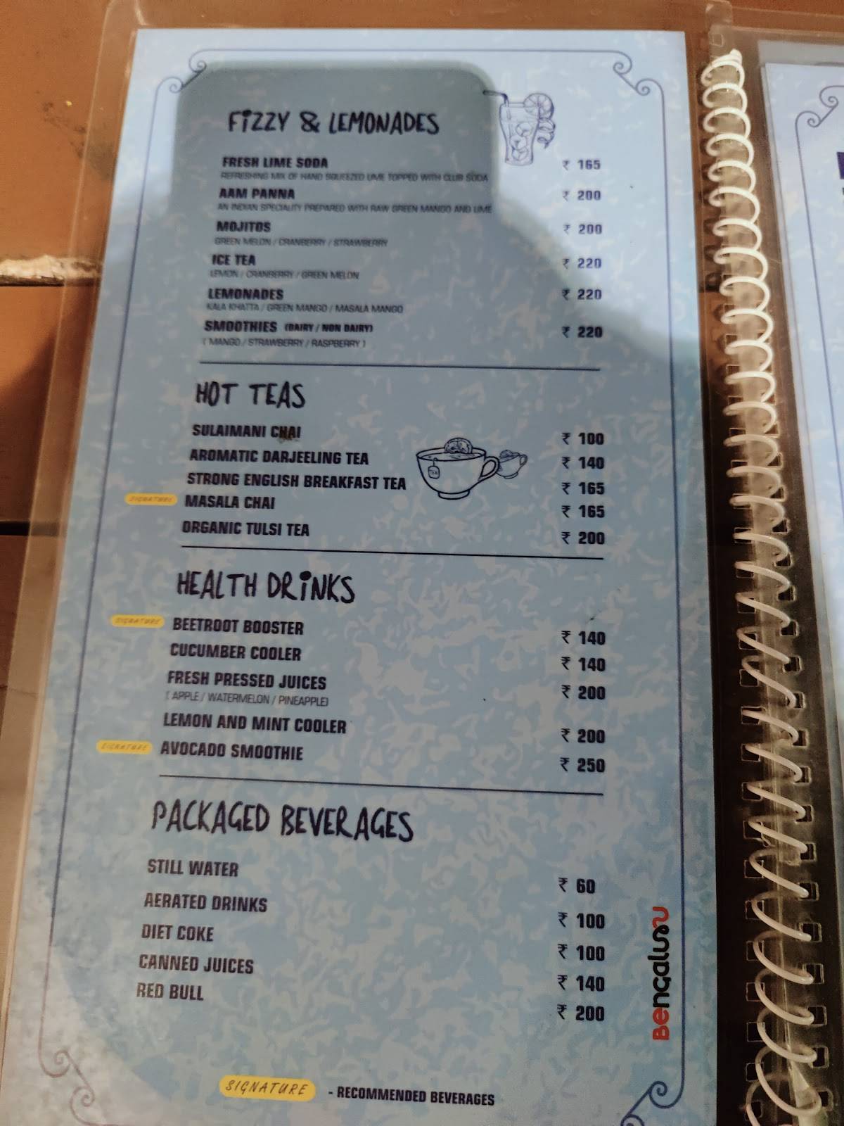 Rasta Cafe menu