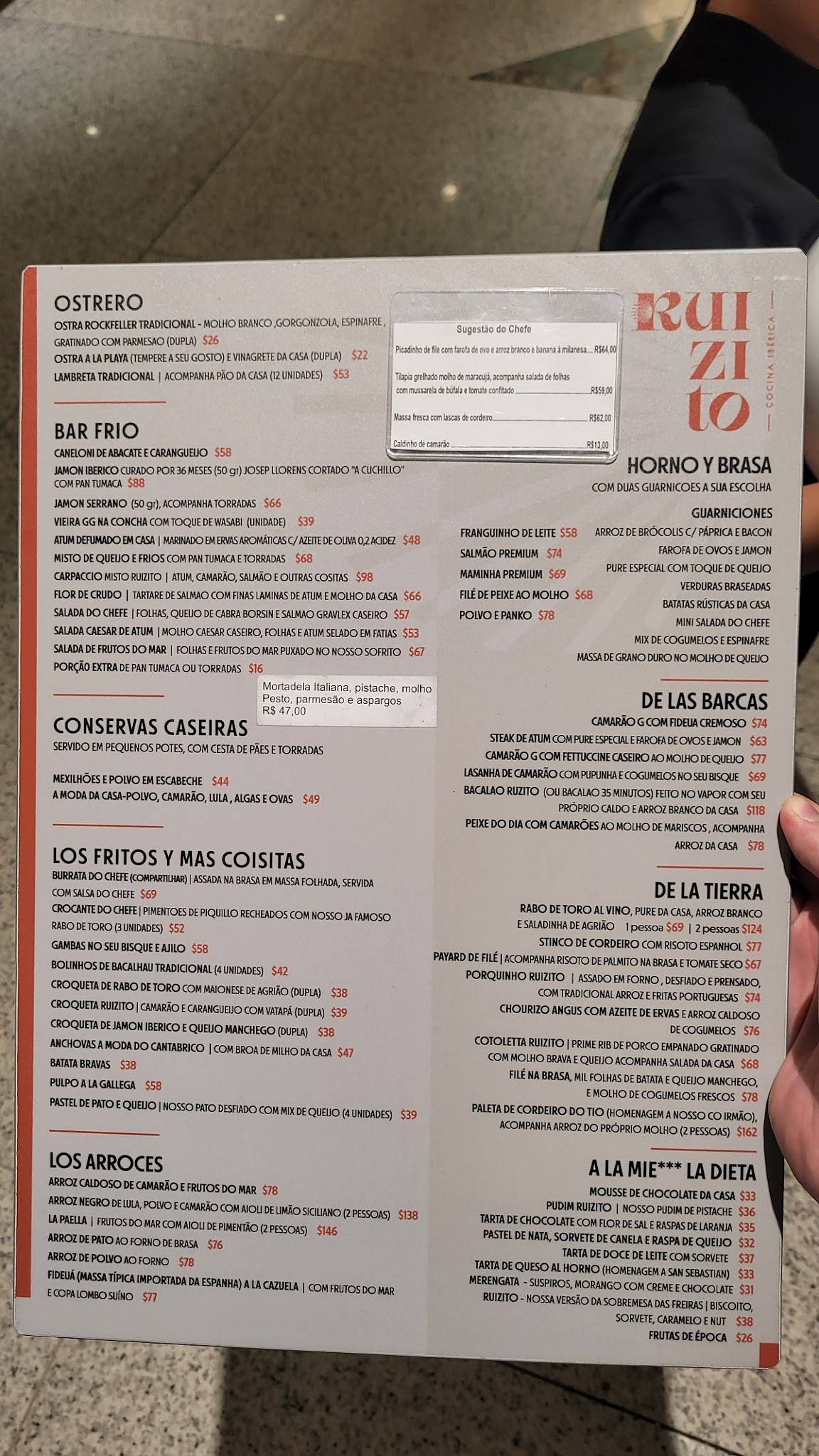 Ruizito Cocina Ibérica cardápio
