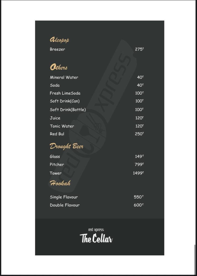 Red Xpress Restaurant & Bar menu