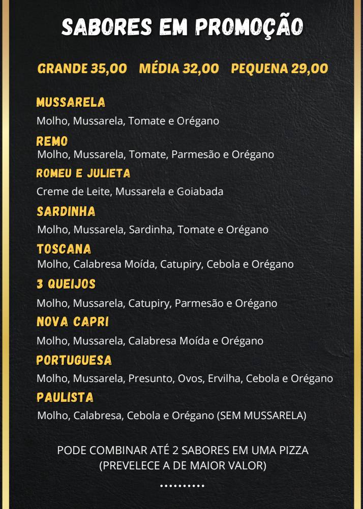 Rei Da Pizza cardápio