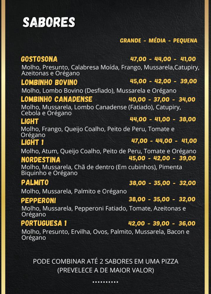 Rei Da Pizza cardápio