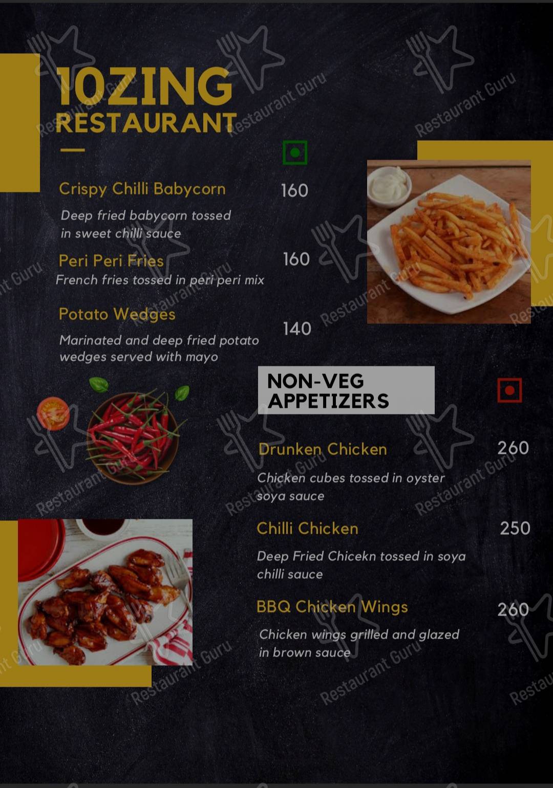 10ZIN Restaurant & Bar menu - meals and drinks