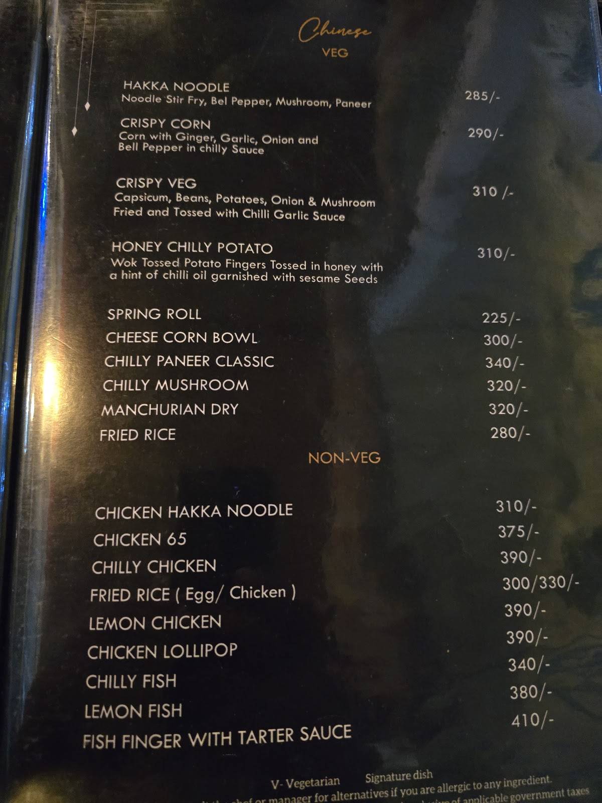 ARMADA Restro & Bar menu