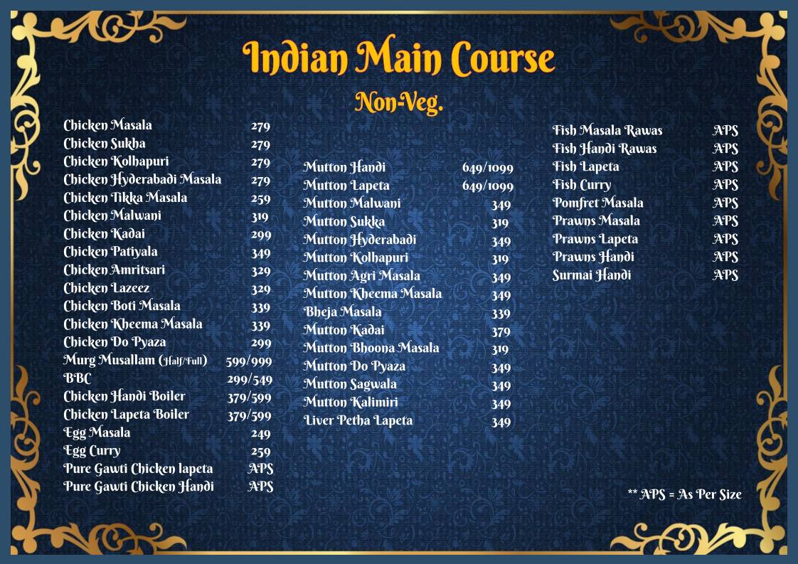 Aao Kabhi Haveli Pe Restaurant menu