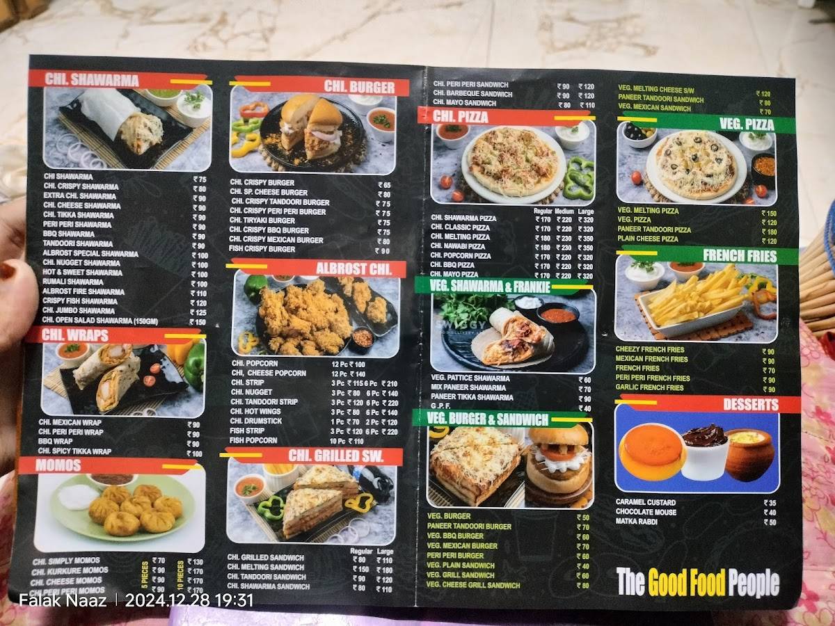 Al-Brost Fast Food menu