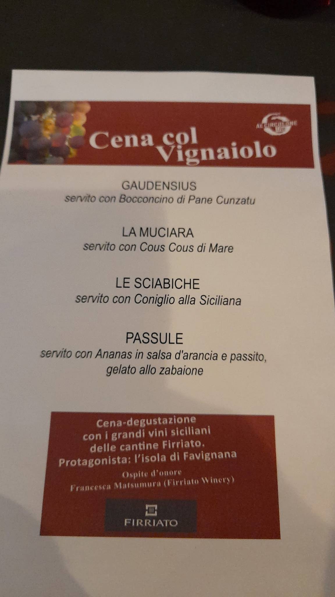 Menu di Al Circolone Lve 
