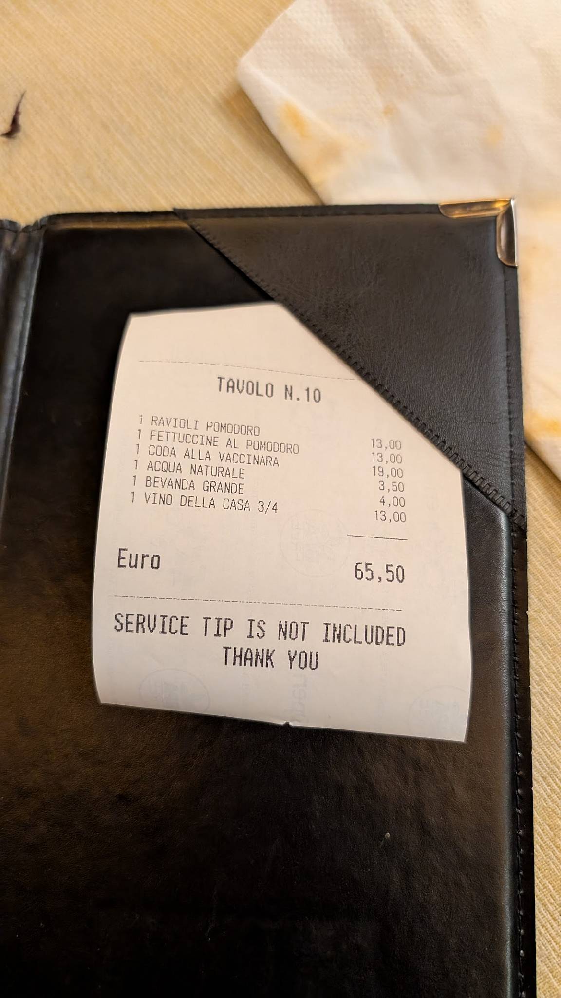 Menu di Al Vantaggio 