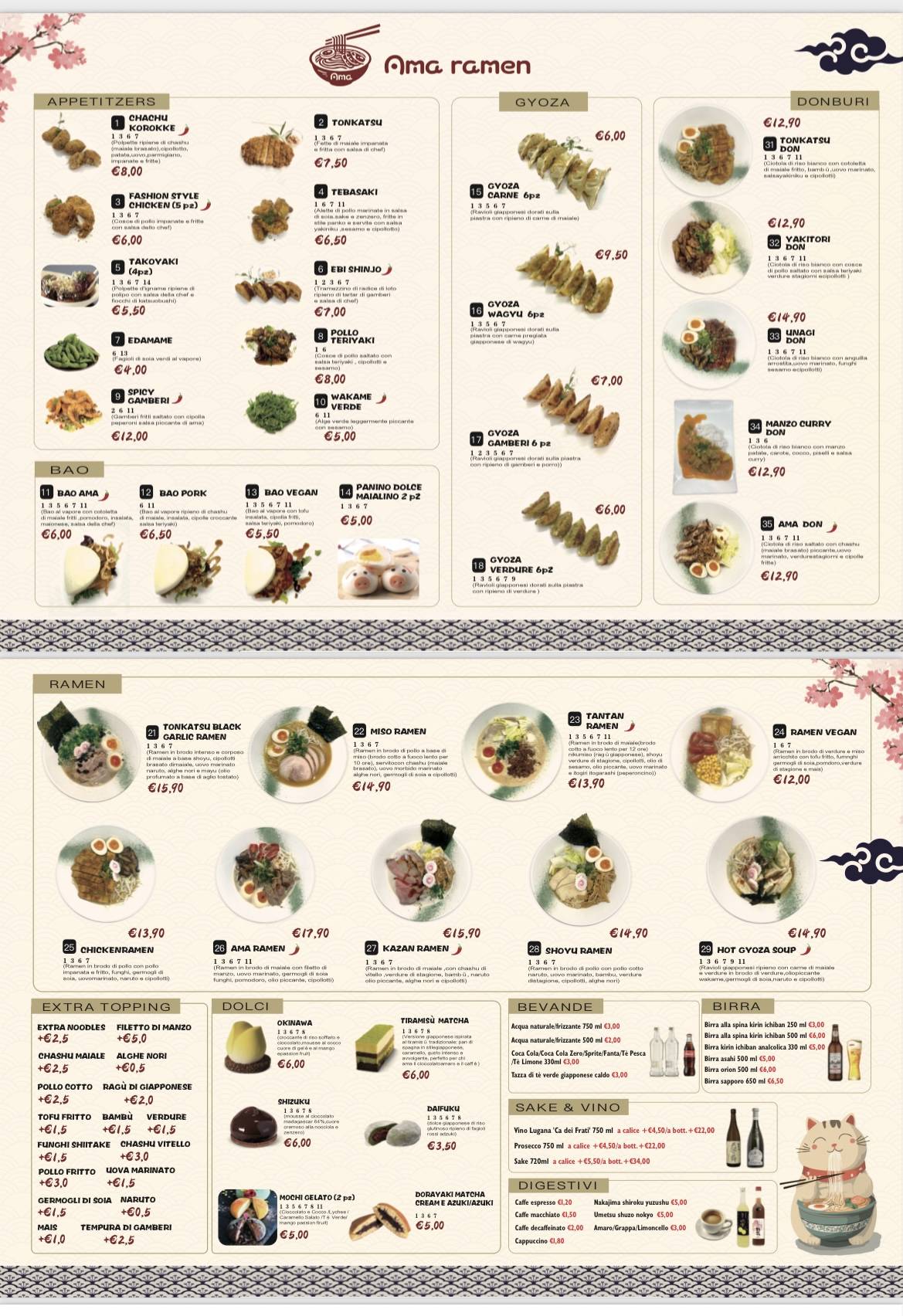 Menu di Ama Ramen 