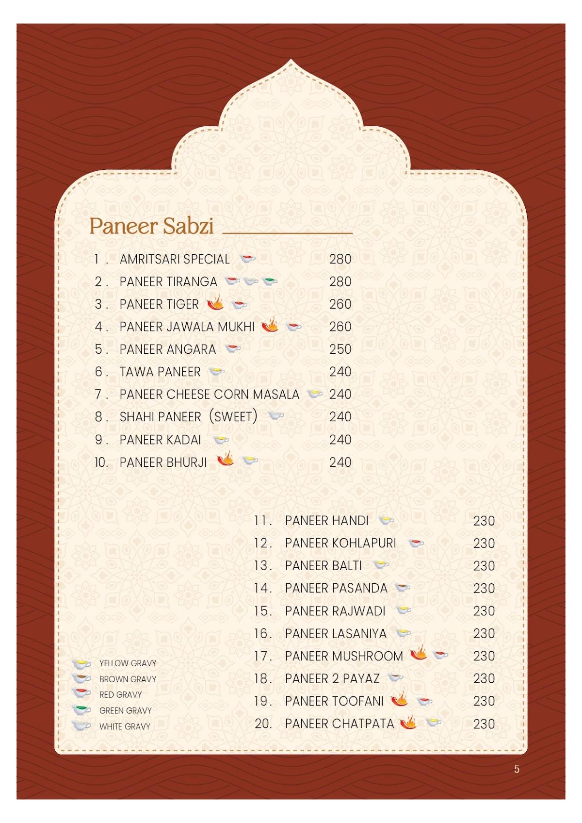 Amritsari Kulcha (Branch 2) menu