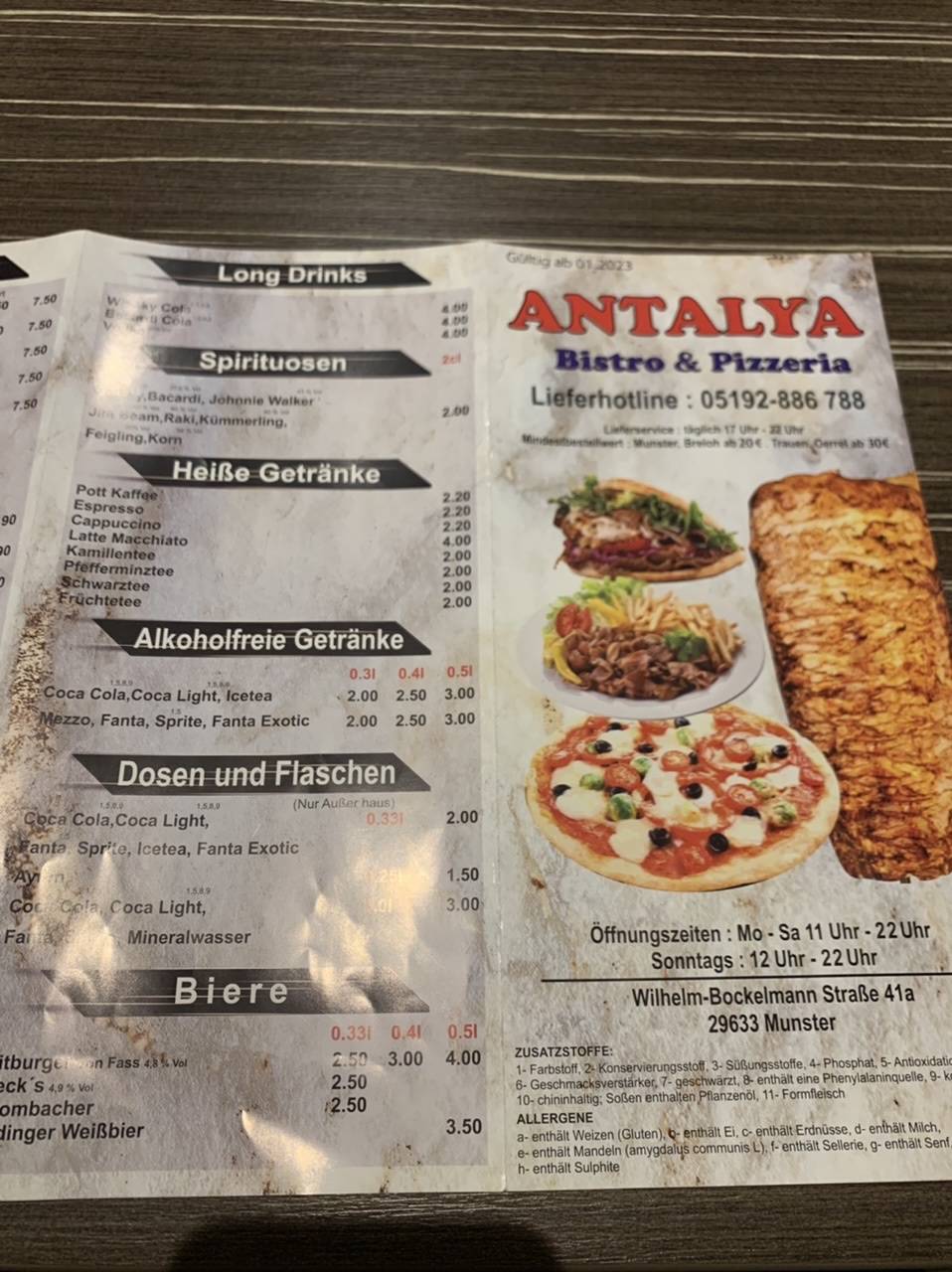 Antalya Imbiss Munster Menu