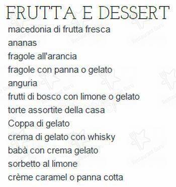 Menu di L'Antica Griglia Toscana 