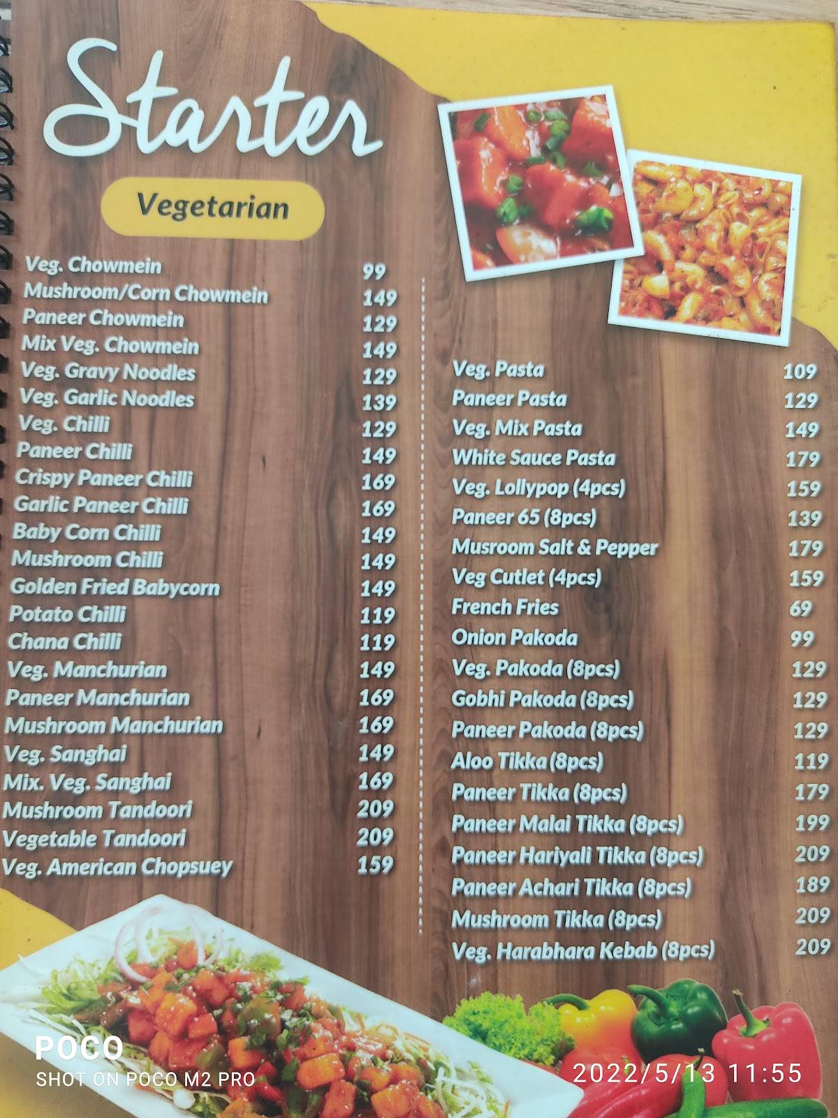 Army Restaurant menu
