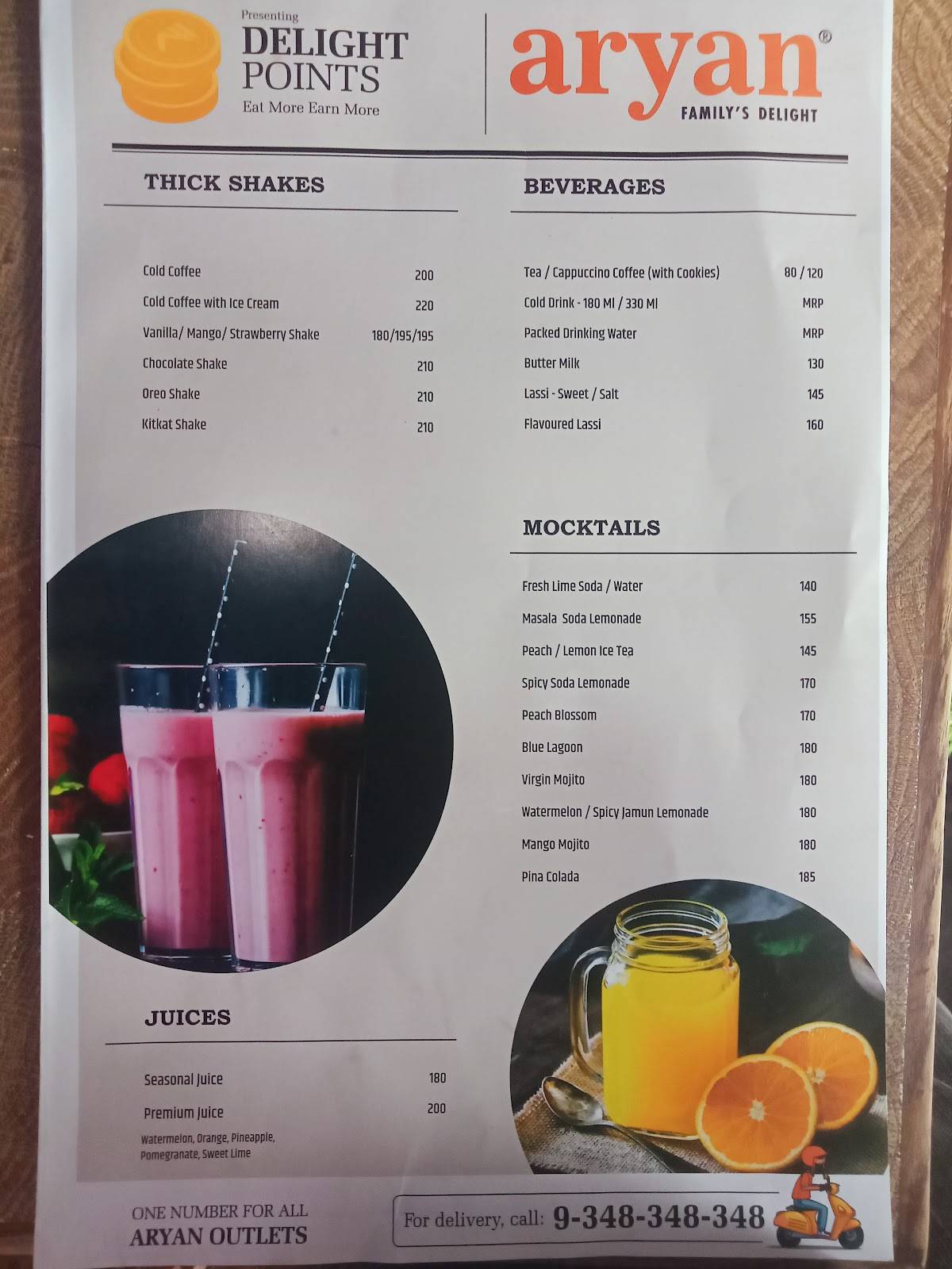 Aryan Kapoorthala menu