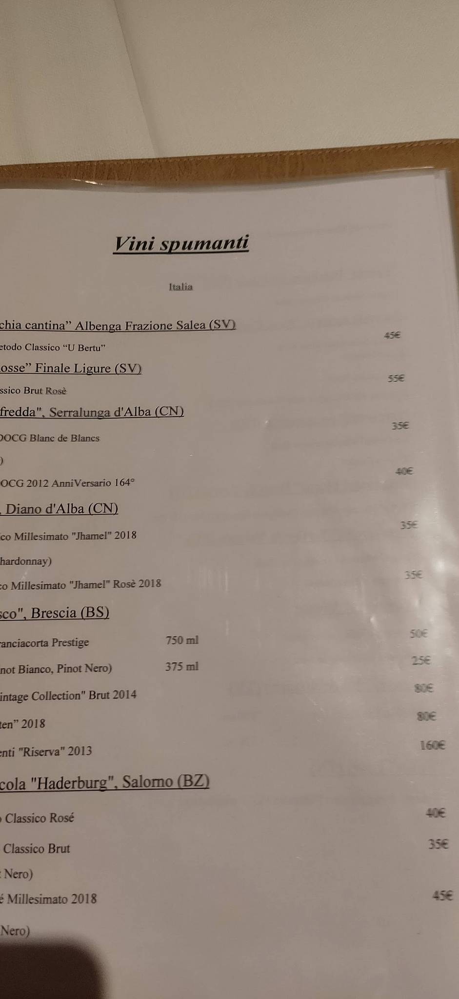 Menu di Bagatto 