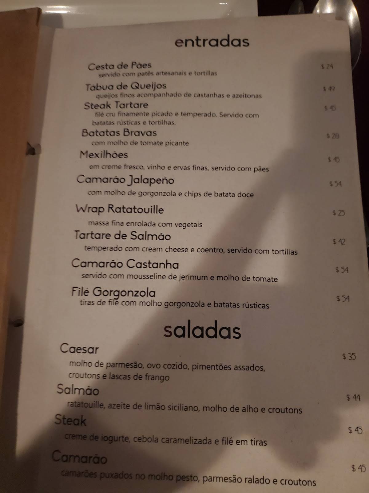 Balcony Bistro cardápio