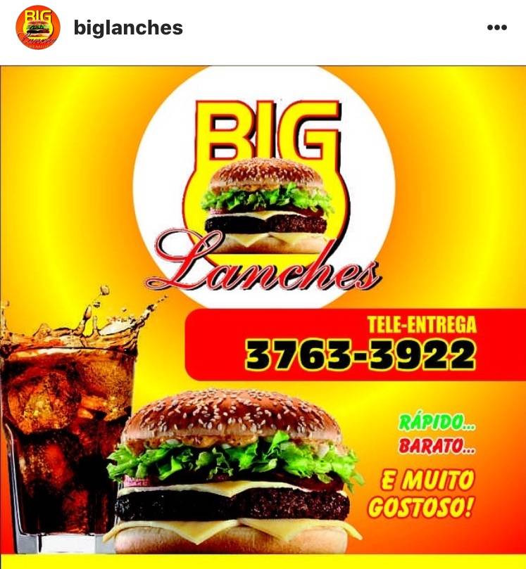 Big Lanches cardápio