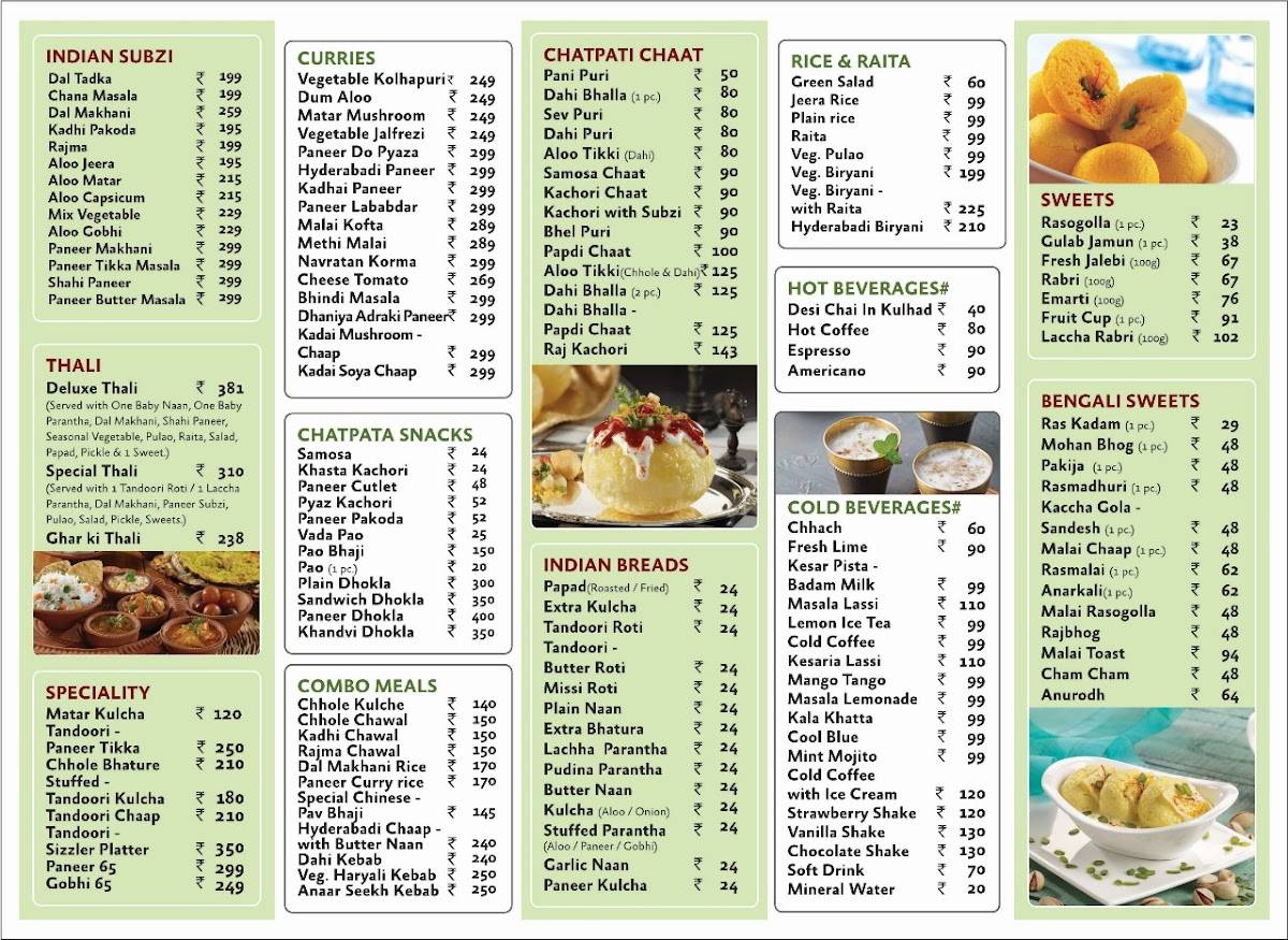 Bikanervala menu