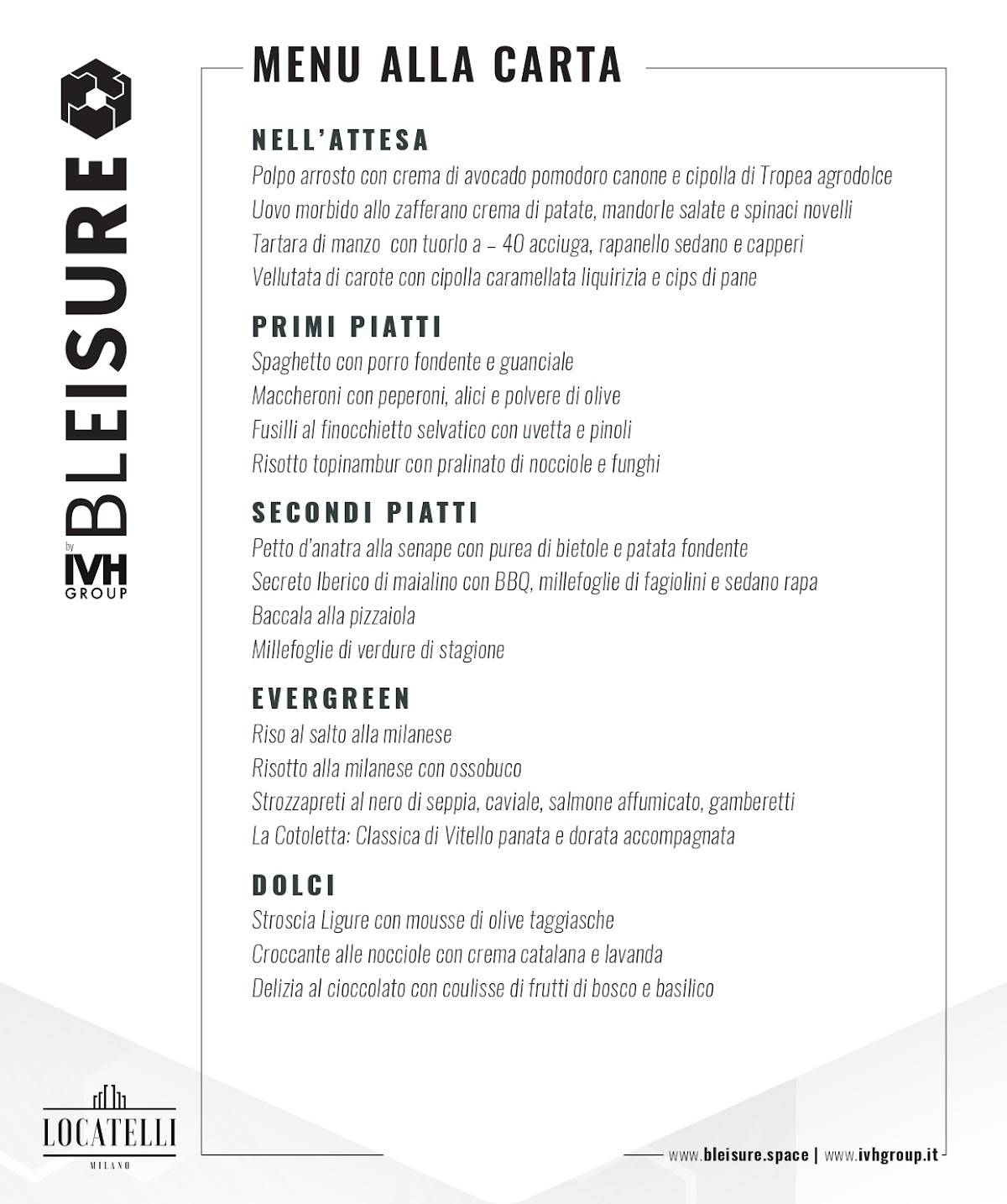 Menu di Bleisure 