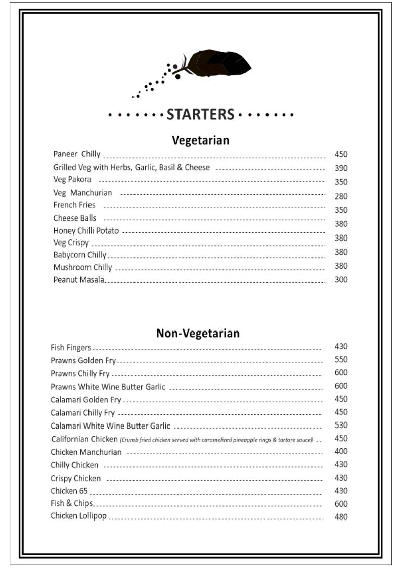 Cafe Antonio menu