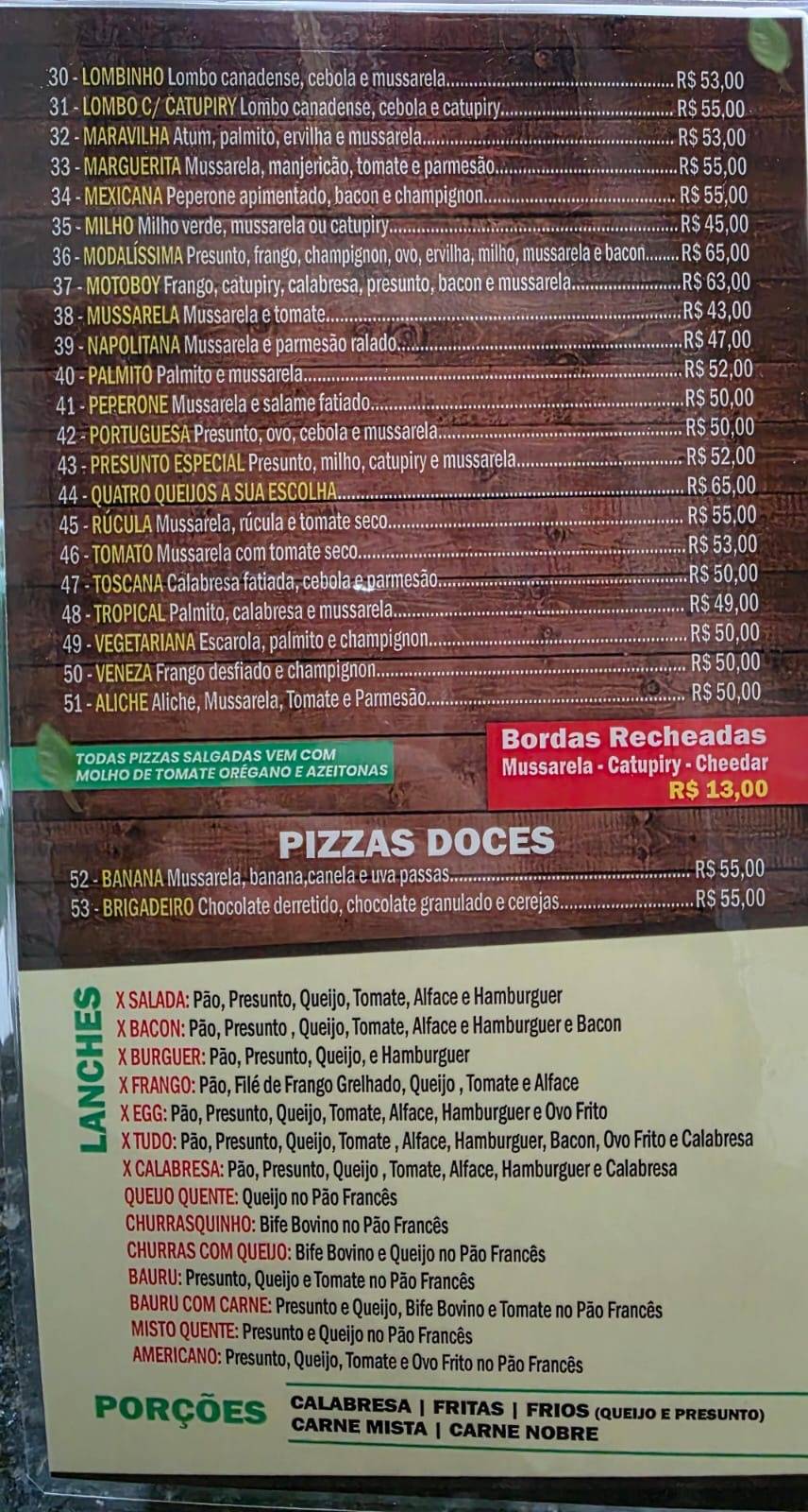 Campeiros'Grill lanchonete e Restaurante cardápio