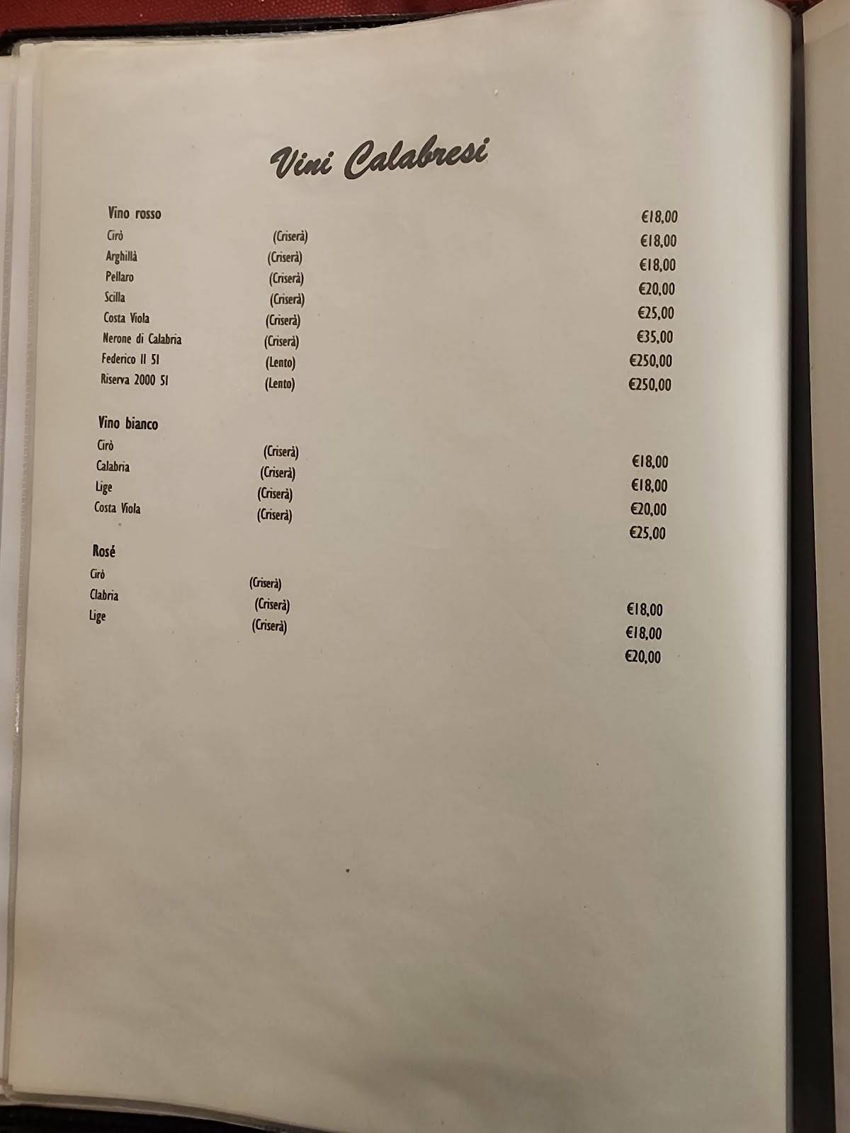 Menu di Capitello Roma 