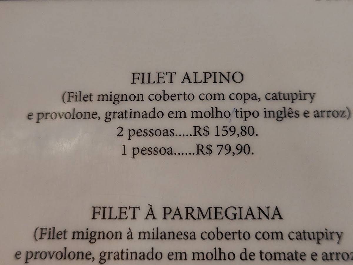 Caverna Bugre cardápio