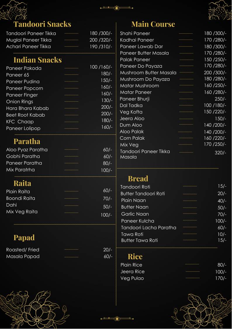 Chaat Puchka menu