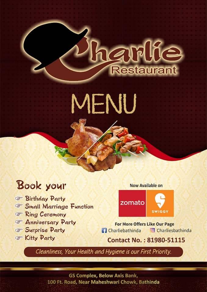 Charlie Restaurant menu