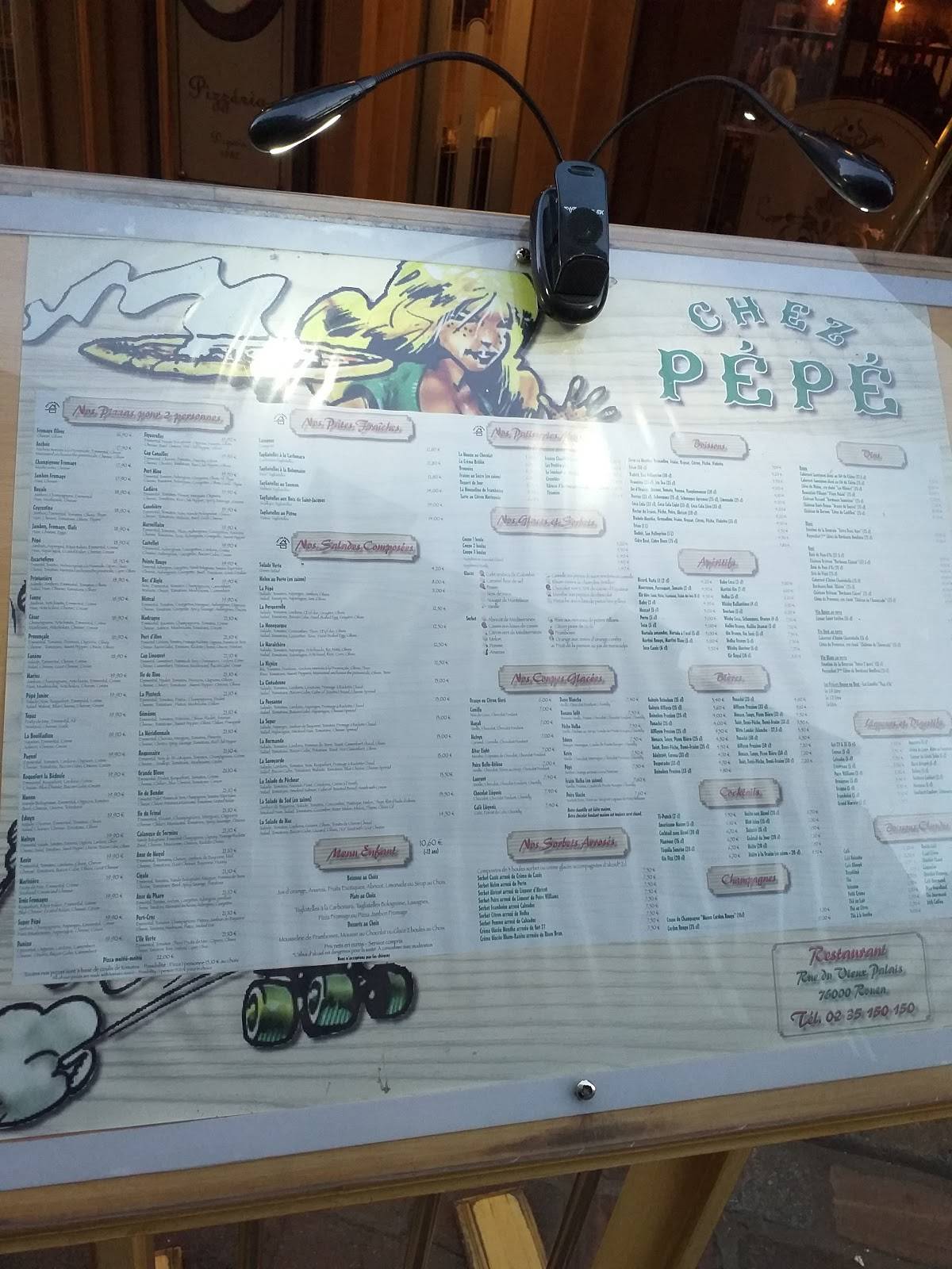 Menu de Chez Pépé