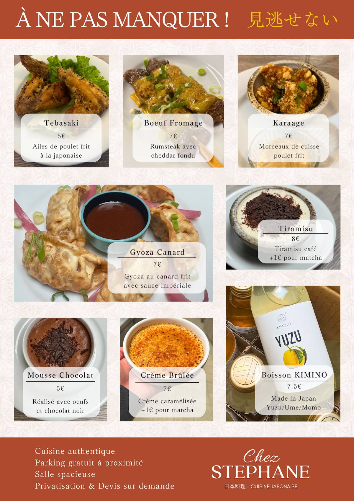 Menu de Chez Stephane