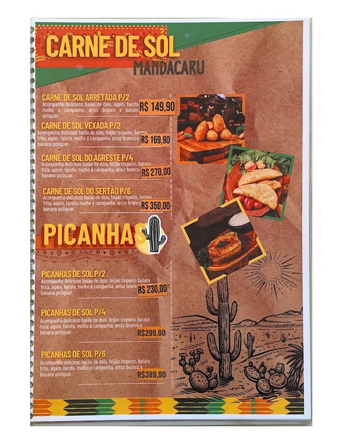 Conexão Mandacaru cardápio