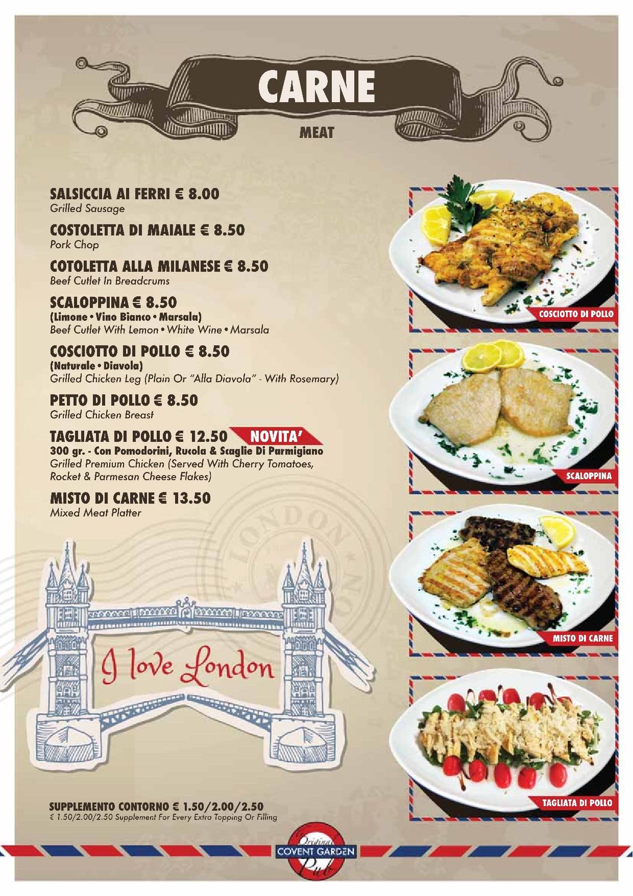 Menu di Covent Garden Pub 