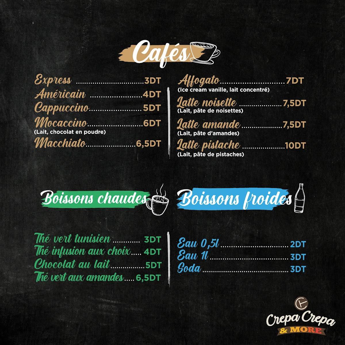 Menu de Crepa Crepa & More - Menzah 5