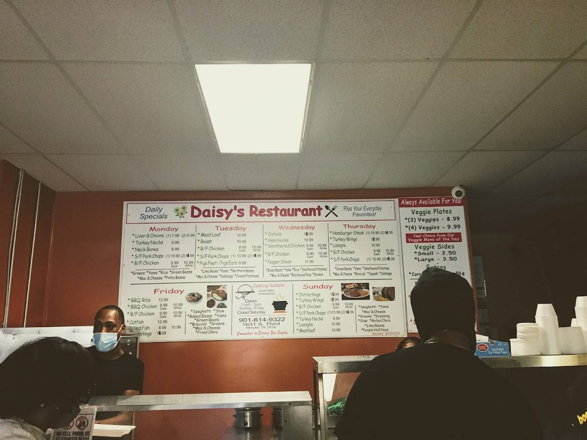 Menu at Daisy's Restaurant, Memphis, S 3rd St