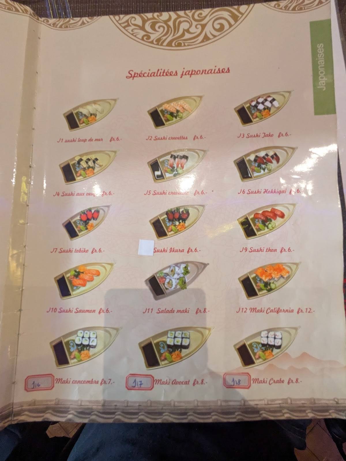 Menu di Dragon 