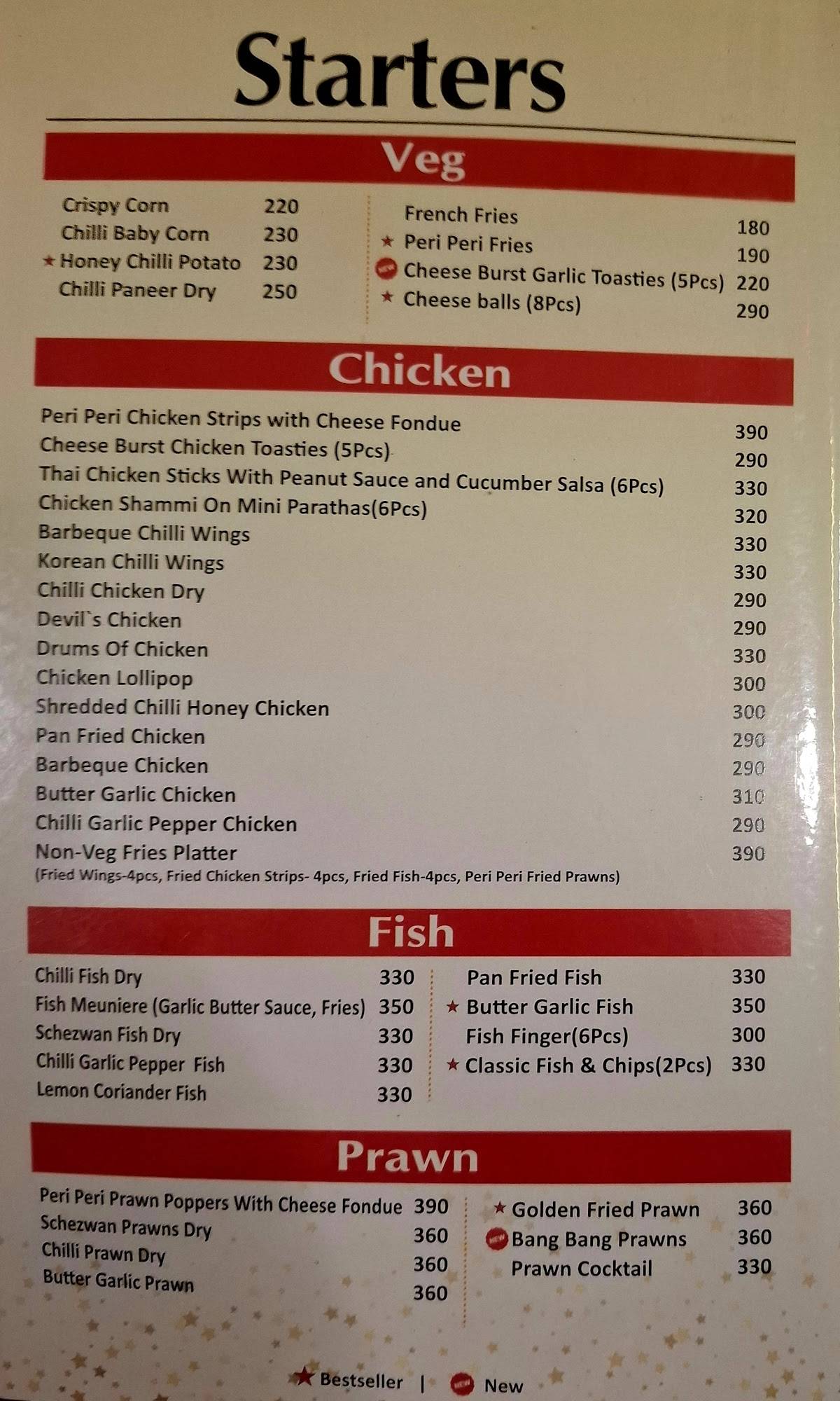 Eaterniaa menu