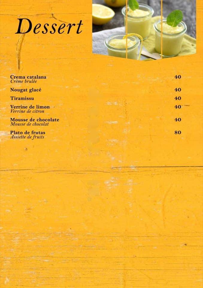 Menu de El Chapo
