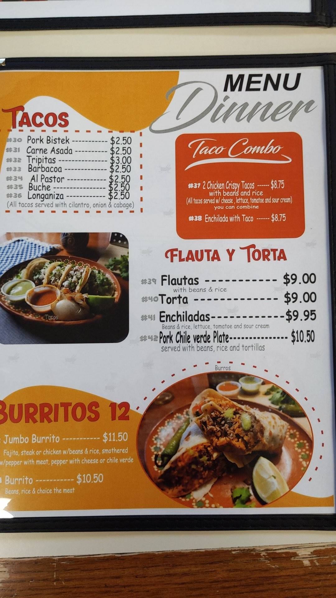 Carta de El Chapulin Mexican Restaurant, Wichita