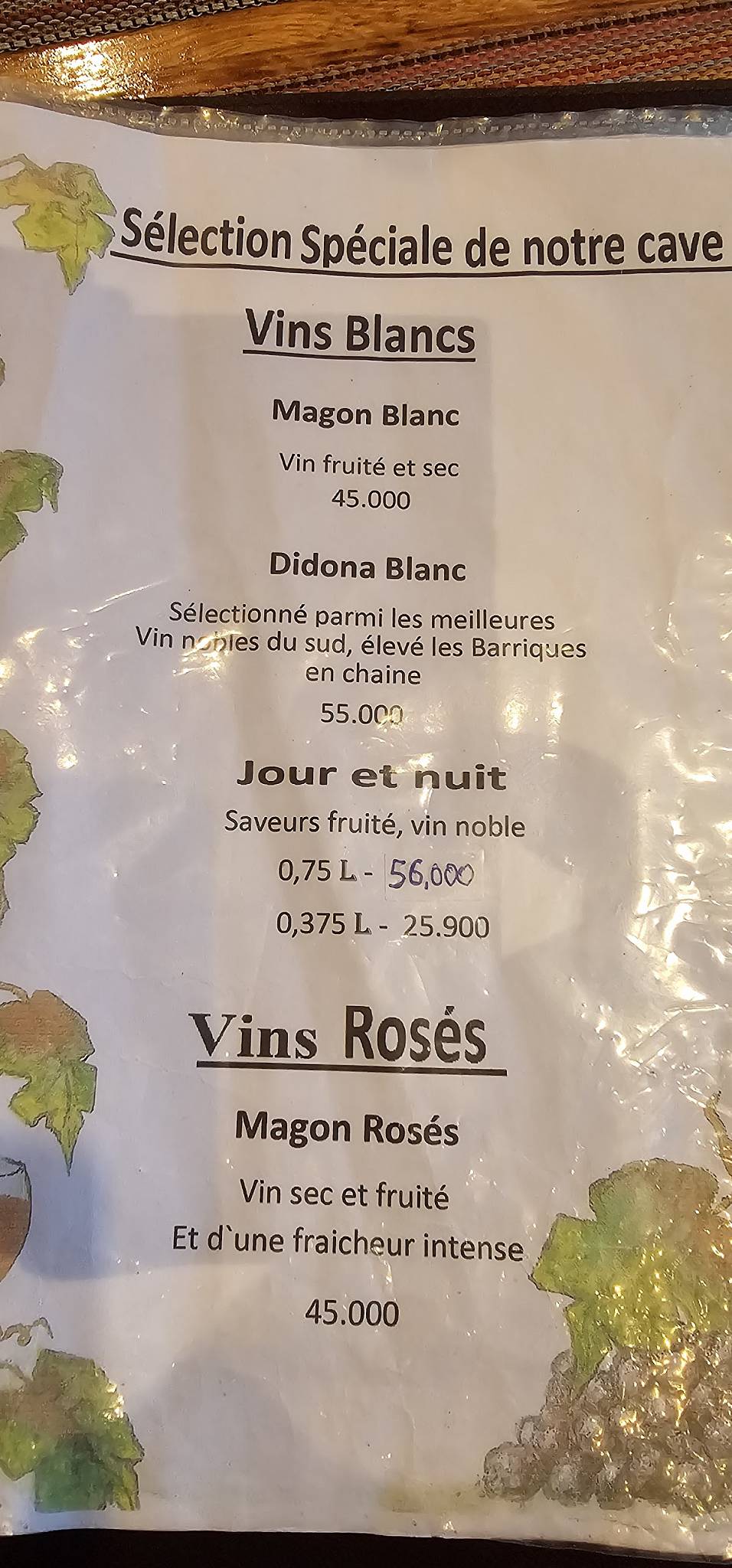 Menu de Restaurant Farmer's Steakhouse