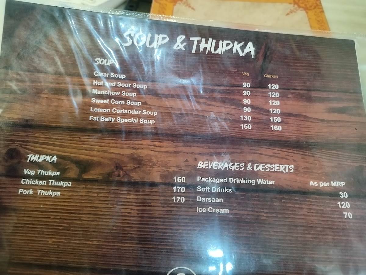 Fat Belly menu
