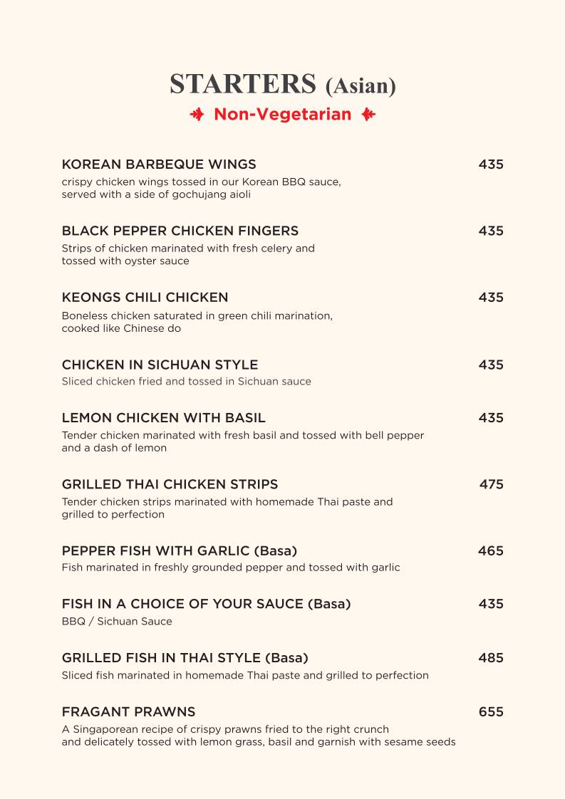 Feast India Co. Awadhi & Asian Restaurant menu