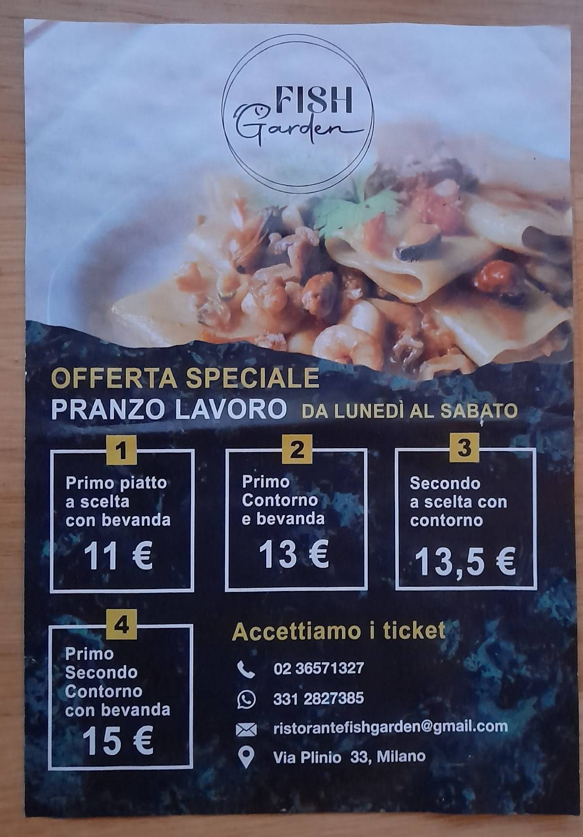 Menu di FishGarden 
