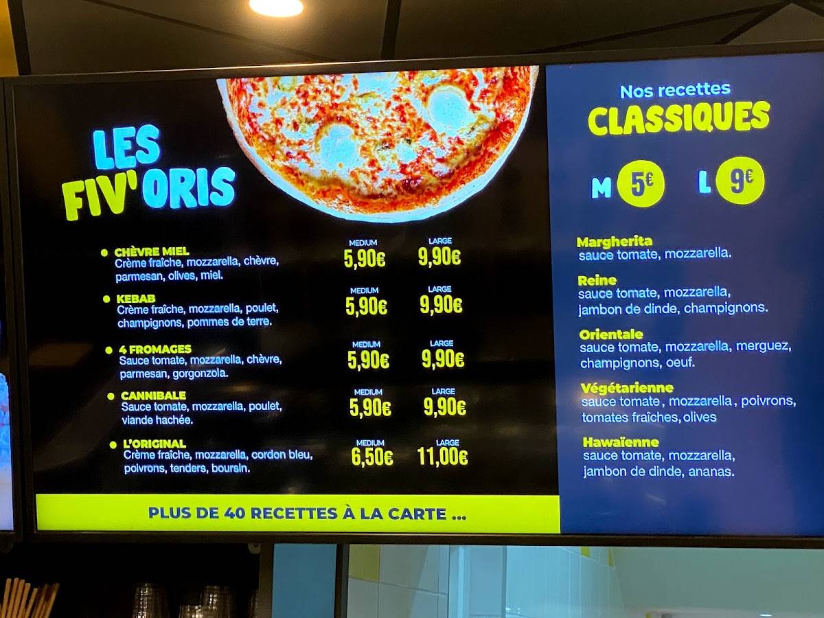 Menu au Five Pizza Original Nancy restaurant, Nancy