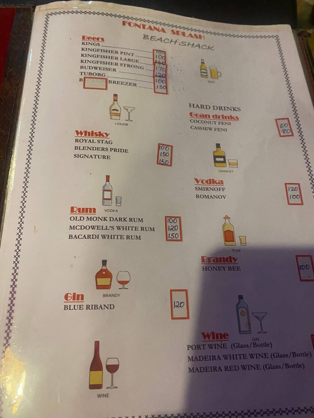 Fontana Splash menu