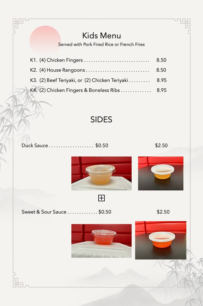 Menu at Fortune Cookie restaurant, Windham