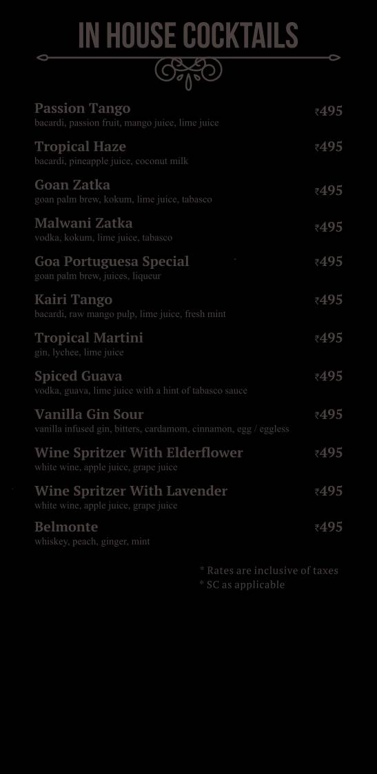 Goa Portuguesa Restobar menu