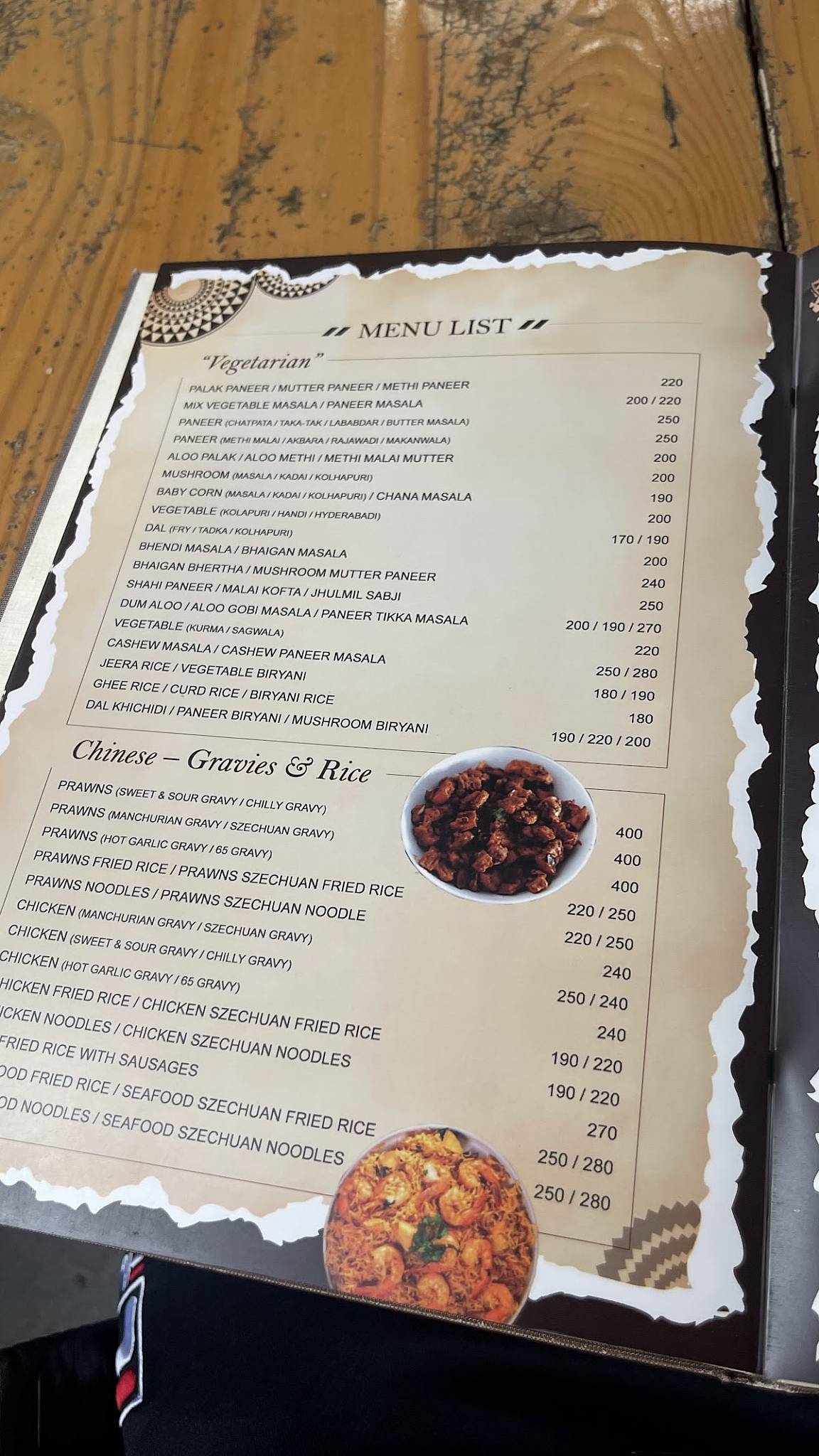 Goans Paradise Bar & Family Restaurant menu